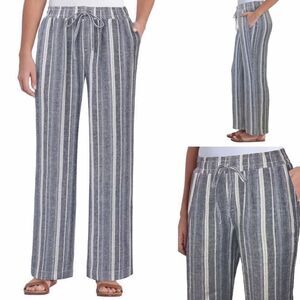 BRIGGS Linen Blend Pant -  Blue Size S